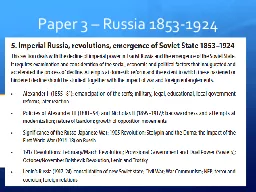 Paper 3 – Russia 1853-1924