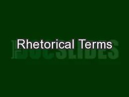 Rhetorical Terms