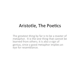 Aristotle, The Poetics