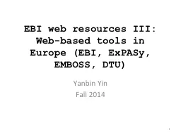 EBI web resources III: