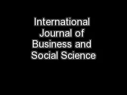 International Journal of Business and Social Science