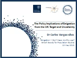 The Policy Implications of Emigration from the UK: Target a