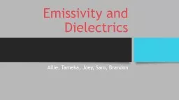Emissivity and Dielectric Properties
