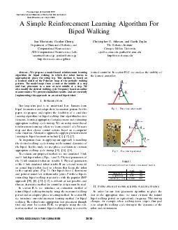 A Simple Reinforcement Learning Algorithm For Biped Walking Jun Morimoto Gordon Cheng