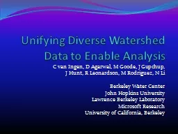Unifying Diverse Watershed Data to Enable Analysis