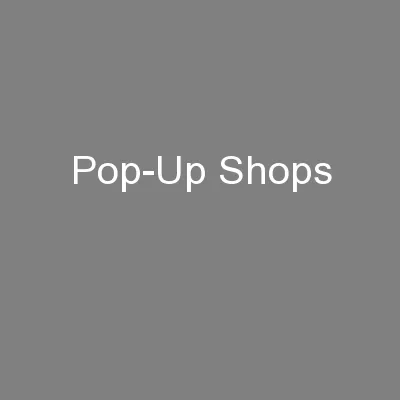 Pop-Up Shops