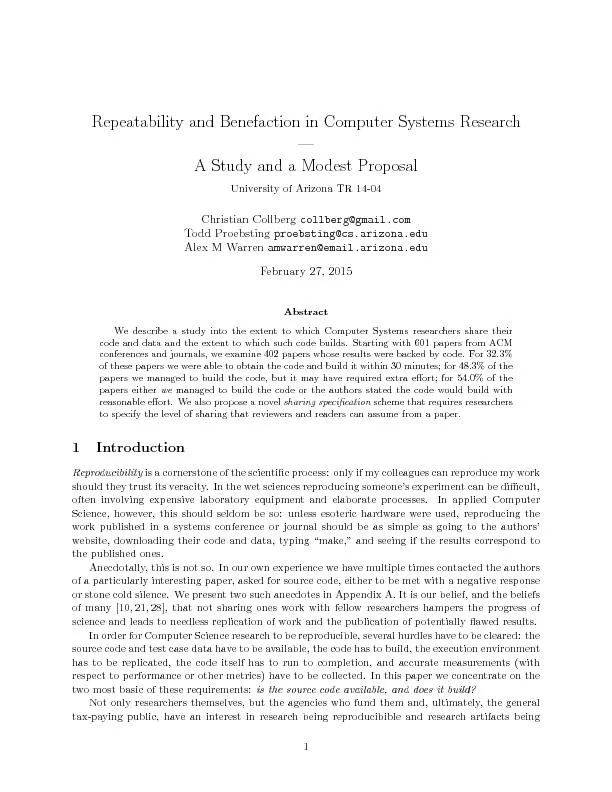 RepeatabilityandBenefactioninComputerSystemsResearch|AStudyandaModestP