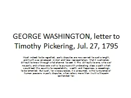 GEORGE WASHINGTON, letter to Timothy Pickering, Jul. 27, 17