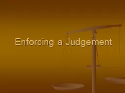 Enforcing a Judgement