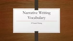 Narrative Writing Vocabulary