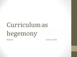 Curriculum as hegemony