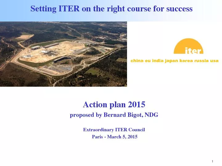 Setting ITER on the right course for success