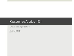 Resumes/Jobs 101