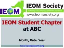 IEOM Student Chapter
