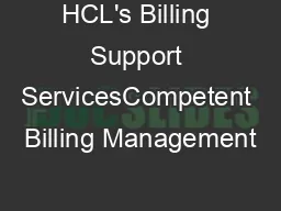 HCL's Billing Support ServicesCompetent Billing Management