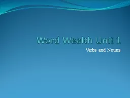 Word Wealth Unit 1