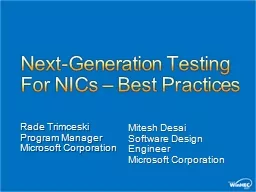 Next-Generation Testing For NICs – Best Practices