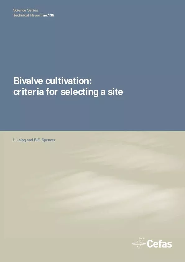 Bivalve cultivation:criteria for selecting a science series technical