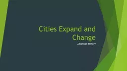 Cities Expand and Change