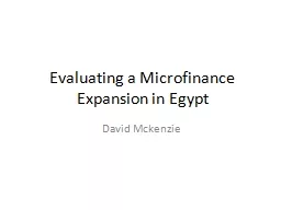 Evaluating a Microfinance Expansion in Egypt