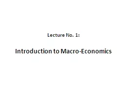 Lecture No. 1: