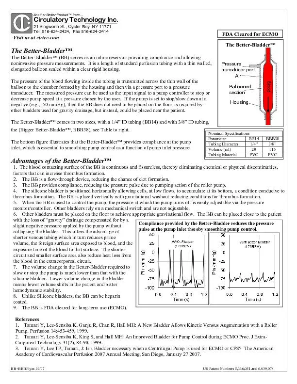Nominal Specifications Parameter BB14 BBB38 Tubing Diameter  1/4