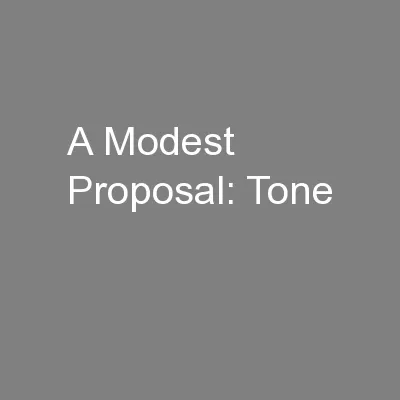 A Modest Proposal: Tone