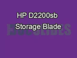 HP D2200sb Storage Blade