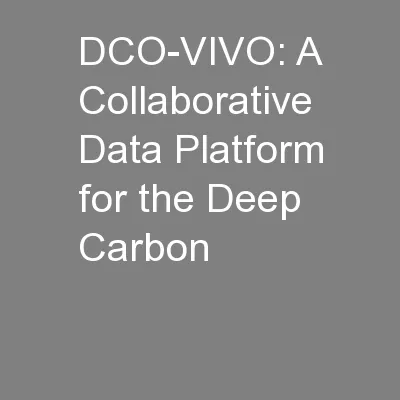 DCO-VIVO: A Collaborative Data Platform for the Deep Carbon