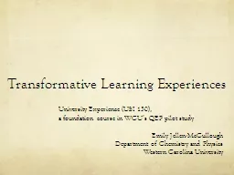 Transformative Learning Experiences