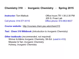 Chemistry 310