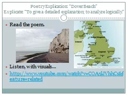 Poetry Explication: “Dover Beach”