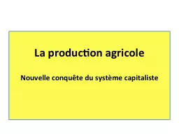 La  production agricole