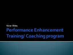 Performance Enhancement Training/ Coaching program