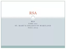 RSA COSC 201
