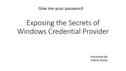 Exposing the Secrets of Windows Credential Provider