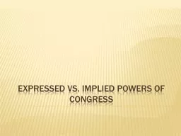 Expressed vs. Implied Powers of Congress