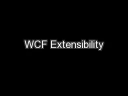 WCF Extensibility