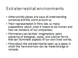 Extraterrestrial environments
