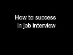 How to success in job interview