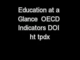 Education at a Glance  OECD Indicators DOI ht tpdx