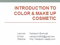 INTRODUCTION TO COLOR & MAKE UP COSMETIC