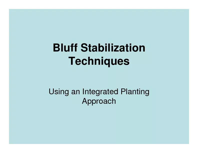 Bluff Stabilization TechniquesUsing an Integrated Planting Approach
..