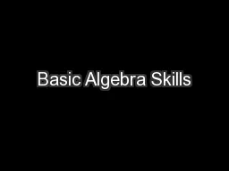 Basic Algebra Skills