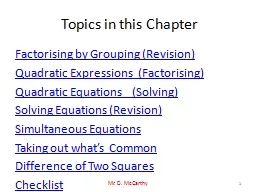 Topics in this Chapter