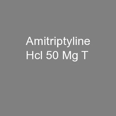 Amitriptyline Hcl 50 Mg T