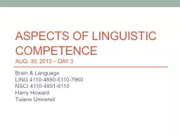 Aspects of linguistic
