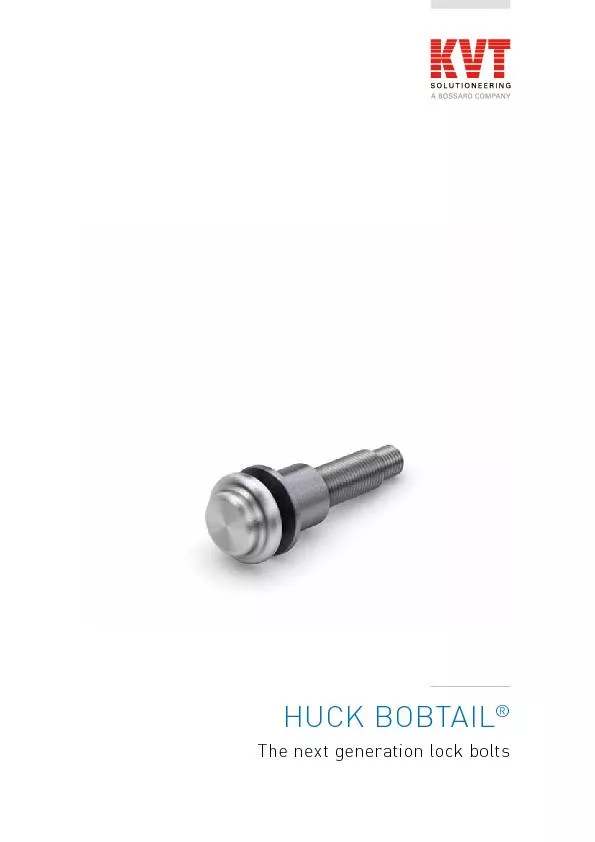 HUCK BOBTAILThe next generation lock bolts