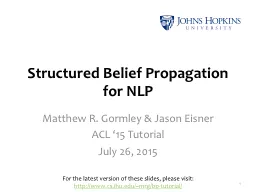 Structured Belief Propagation for NLP
