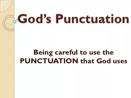 God’s Punctuation